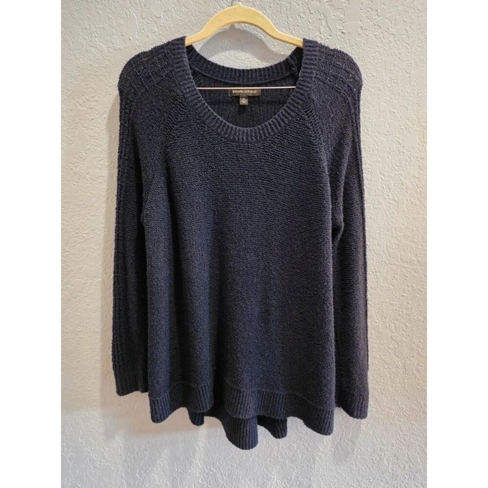 Banana Republic Sweater Cable Knit Navy Women's Size Medium
